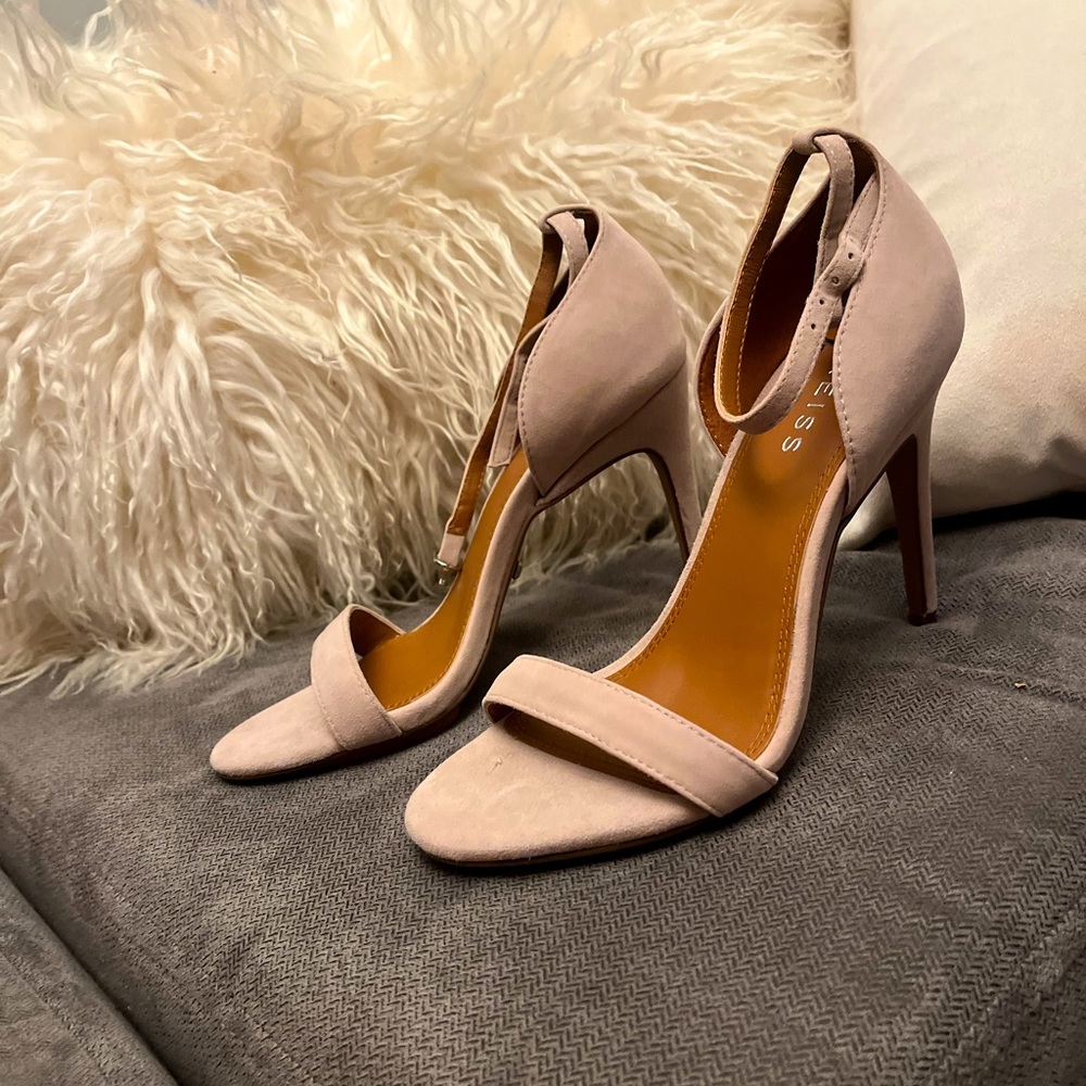 Reiss ankle strap light beige heels